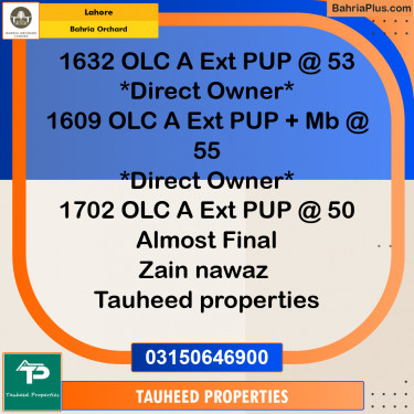 Residential Plot for Sale in OLC-A Ext. Block -  Bahria Orchard, Lahore - (BP-170238)