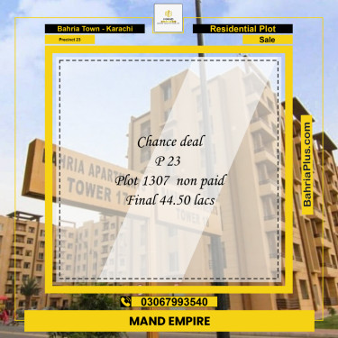 125 Sq. Yards Residential Plot for Sale in Precinct 23 -  Bahria Town, Karachi - (BP-170284)