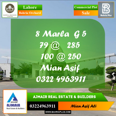 Commercial Plot for Sale in Phase 4 - G5 Block -  Bahria Orchard, Lahore - (BP-170323)