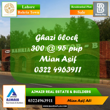 Residential Plot for Sale in Sector F - Ghazi Block -  Bahria Town, Lahore - (BP-170372)