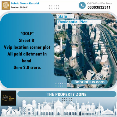 Residential Plot for Sale in Precinct 20 Golf -  Bahria Town, Karachi - (BP-170454)