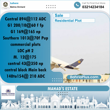 Residential Plot for Sale in Phase 1 - Central District -  Bahria Orchard, Lahore - (BP-170456)