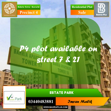 500 Sq. Yards Residential Plot for Sale in Precinct 4 -  Bahria Town, Karachi - (BP-170462)