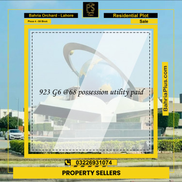 Residential Plot for Sale in Phase 4 - G6 Block -  Bahria Orchard, Lahore - (BP-170534)