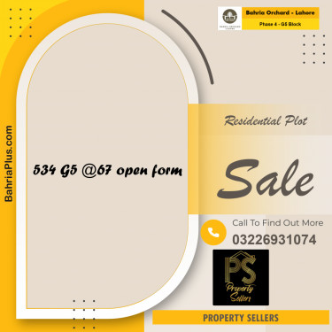 Residential Plot for Sale in Phase 4 - G5 Block -  Bahria Orchard, Lahore - (BP-170536)