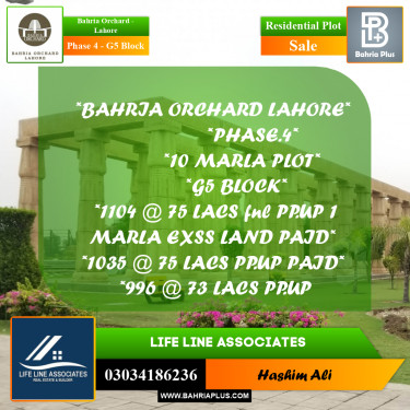 Residential Plot for Sale in Phase 4 - G5 Block -  Bahria Orchard, Lahore - (BP-170658)