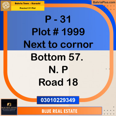 Residential Plot for Sale in Precinct 31 Plot -  Bahria Town, Karachi - (BP-170670)
