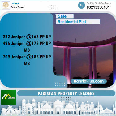 Residential Plot for Sale in Sector C - Janiper Block -  Bahria Town, Lahore - (BP-170723)