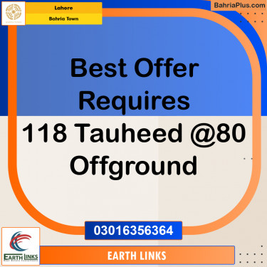 Residential Plot for Sale in Sector F - Tauheed Block -  Bahria Town, Lahore - (BP-170731)