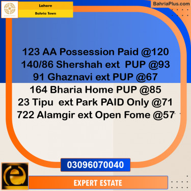 Residential Plot for Sale in Sector D - AA Block -  Bahria Town, Lahore - (BP-170749)