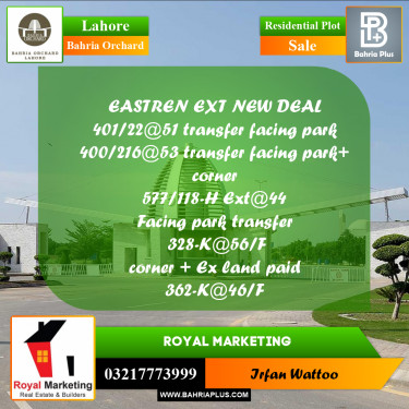 Residential Plot for Sale in Bahria Orchard, Lahore - (BP-170757)