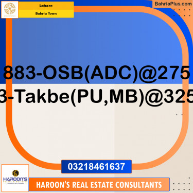 Residential Plot for Sale in Overseas B -  Bahria Town, Lahore - (BP-170778)