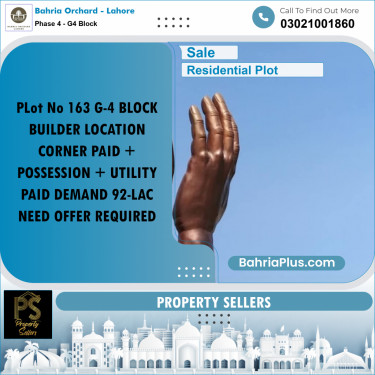 Residential Plot for Sale in Phase 4 - G4 Block -  Bahria Orchard, Lahore - (BP-170786)