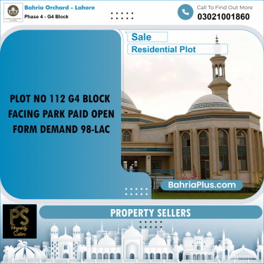 Residential Plot for Sale in Phase 4 - G4 Block -  Bahria Orchard, Lahore - (BP-170787)