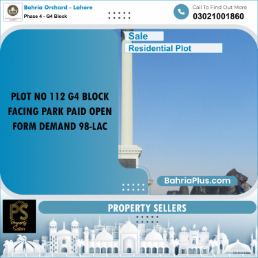 Residential Plot for Sale in Phase 4 - G4 Block -  Bahria Orchard, Lahore - (BP-170788)