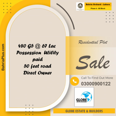 Residential Plot for Sale in Phase 4 - G5 Block -  Bahria Orchard, Lahore - (BP-170792)