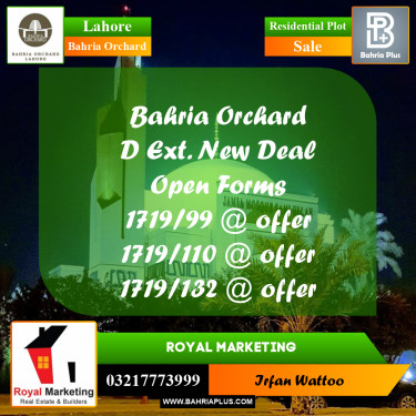 Residential Plot for Sale in Bahria Orchard, Lahore - (BP-170856)