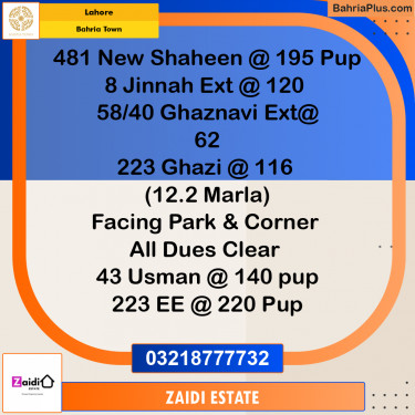 Residential Plot for Sale in Sector B - New Shaheen Block -  Bahria Town, Lahore - (BP-170877)