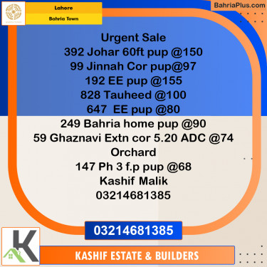 Residential Plot for Sale in Sector E - Johar Block -  Bahria Town, Lahore - (BP-170915)