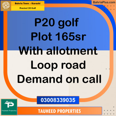 Residential Plot for Sale in Precinct 20 Golf -  Bahria Town, Karachi - (BP-170923)