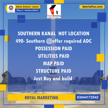 Residential Plot for Sale in Phase 1 - Southern District -  Bahria Orchard, Lahore - (BP-170931)