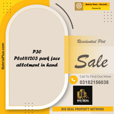 250 Sq. Yards Residential Plot for Sale in Precinct 30 -  Bahria Town, Karachi - (BP-171023)