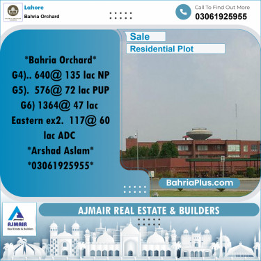 Residential Plot for Sale in Phase 4 - G4 Block -  Bahria Orchard, Lahore - (BP-171068)