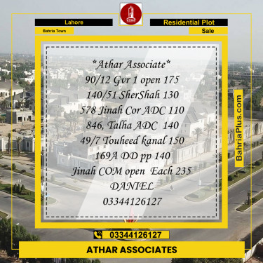 Residential Plot for Sale in Golf Phase 1 -  Bahria Town, Lahore - (BP-171189)