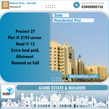 Residential Plot for Sale in Precinct 27 -  Bahria Town, Karachi - (BP-171286)