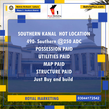 Residential Plot for Sale in Phase 1 - Southern District -  Bahria Orchard, Lahore - (BP-171289)