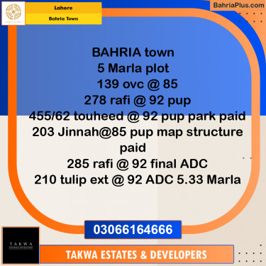 Residential Plot for Sale in Overseas C -  Bahria Town, Lahore - (BP-171326)