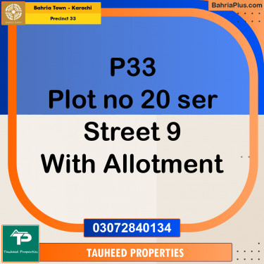 Residential Plot for Sale in Precinct 33 -  Bahria Town, Karachi - (BP-171357)