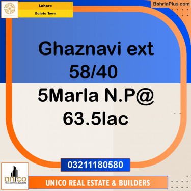 Residential Plot for Sale in Sector F - Ghaznavi Ext. Block -  Bahria Town, Lahore - (BP-171363)