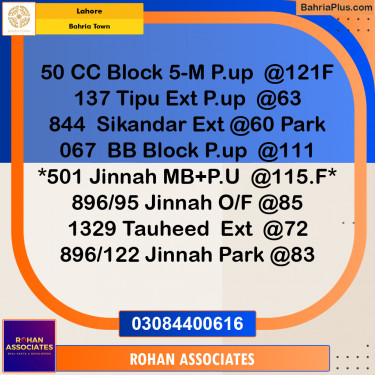 Residential Plot for Sale in Sector F - Tauheed Block -  Bahria Town, Lahore - (BP-171381)