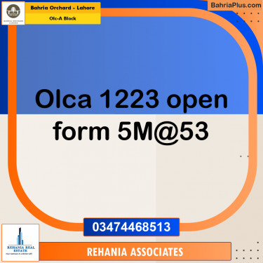 Residential Plot for Sale in OLC-A Block -  Bahria Orchard, Lahore - (BP-171430)
