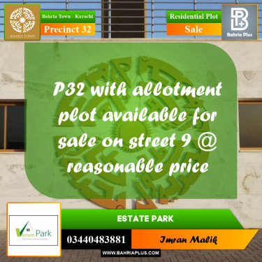 250 Sq. Yards Residential Plot for Sale in Precinct 32 -  Bahria Town, Karachi - (BP-171635)