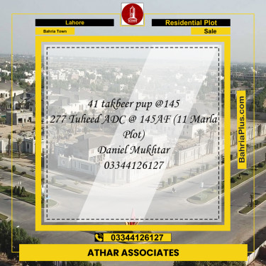 Residential Plot for Sale in Sector B - Takbeer Block -  Bahria Town, Lahore - (BP-171706)