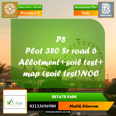 250 Sq. Yards Residential Plot for Sale in Precinct 8 -  Bahria Town, Karachi - (BP-171815)