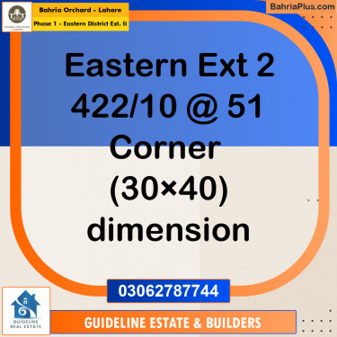 Residential Plot for Sale in Phase 1 - Eastern District Ext. II -  Bahria Orchard, Lahore - (BP-171834)