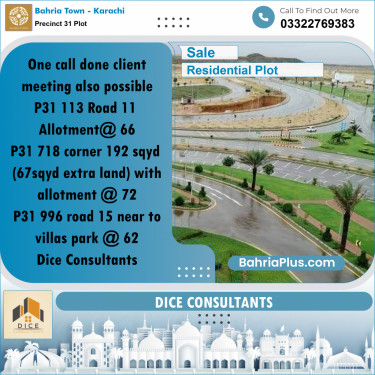 Residential Plot for Sale in Precinct 31 Plot -  Bahria Town, Karachi - (BP-171903)