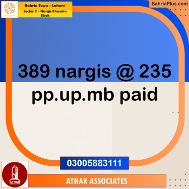 Residential Plot for Sale in Sector C - Nargis/Hussain Block -  Bahria Town, Lahore - (BP-172056)