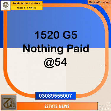 Residential Plot for Sale in Phase 4 - G5 Block -  Bahria Orchard, Lahore - (BP-172098)