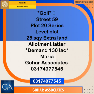 Residential Plot for Sale in Precinct 20 Golf -  Bahria Town, Karachi - (BP-172165)