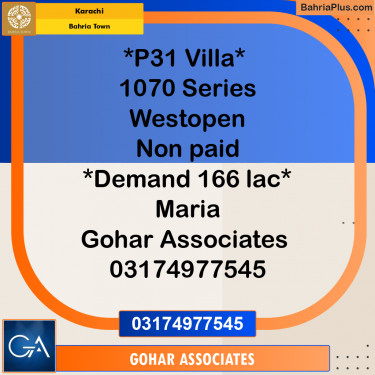 Residential Plot for Sale in Precinct 31 Villas -  Bahria Town, Karachi - (BP-172167)