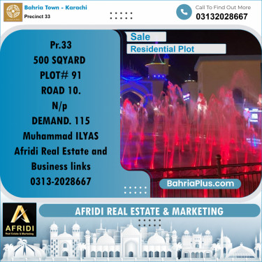 Residential Plot for Sale in Precinct 33 -  Bahria Town, Karachi - (BP-172255)