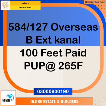 Residential Plot for Sale in Overseas B Ext -  Bahria Town, Lahore - (BP-172271)