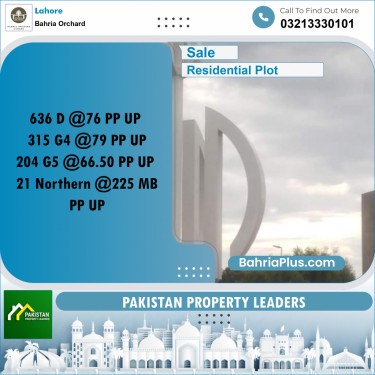 Residential Plot for Sale in Phase 2 - D Block -  Bahria Orchard, Lahore - (BP-172346)