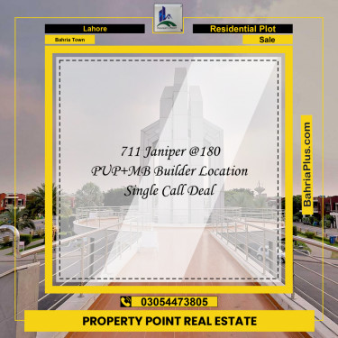 Residential Plot for Sale in Sector C - Janiper Block -  Bahria Town, Lahore - (BP-172351)