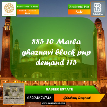 Residential Plot for Sale in Sector F - Ghaznavi Block -  Bahria Town, Lahore - (BP-172355)