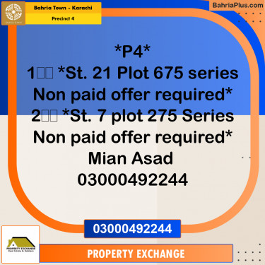 500 Sq. Yards Residential Plot for Sale in Precinct 4 -  Bahria Town, Karachi - (BP-172360)